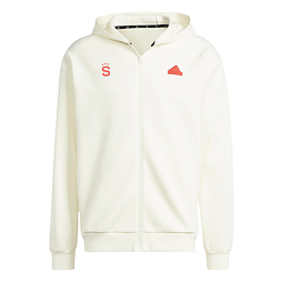 Mikina na zip Sparta adidas nápis bílá